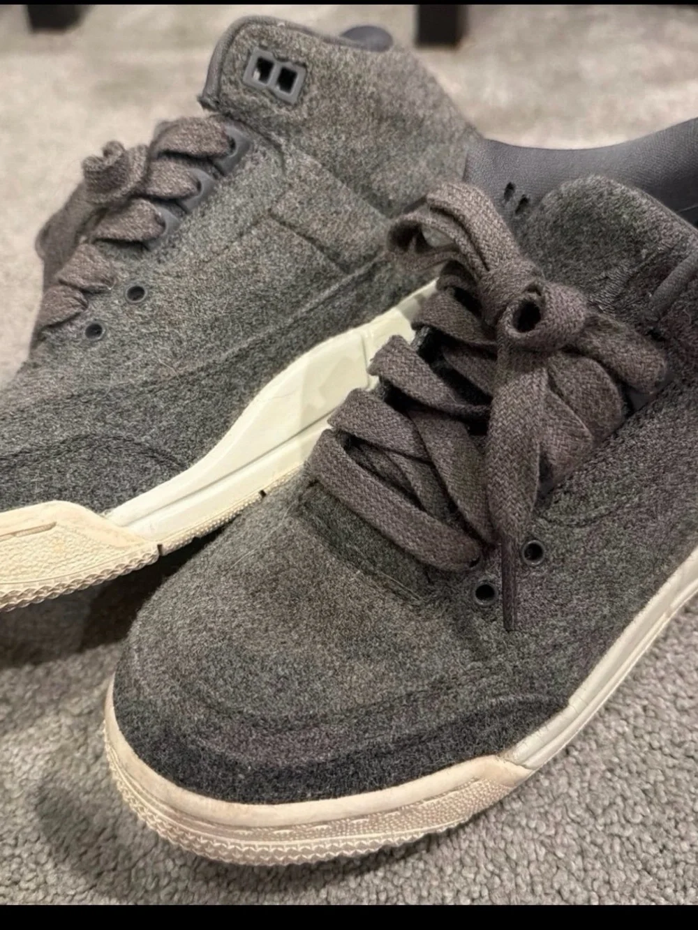 Jordan Kids Wool-Textured Gray and Cream Sneakers